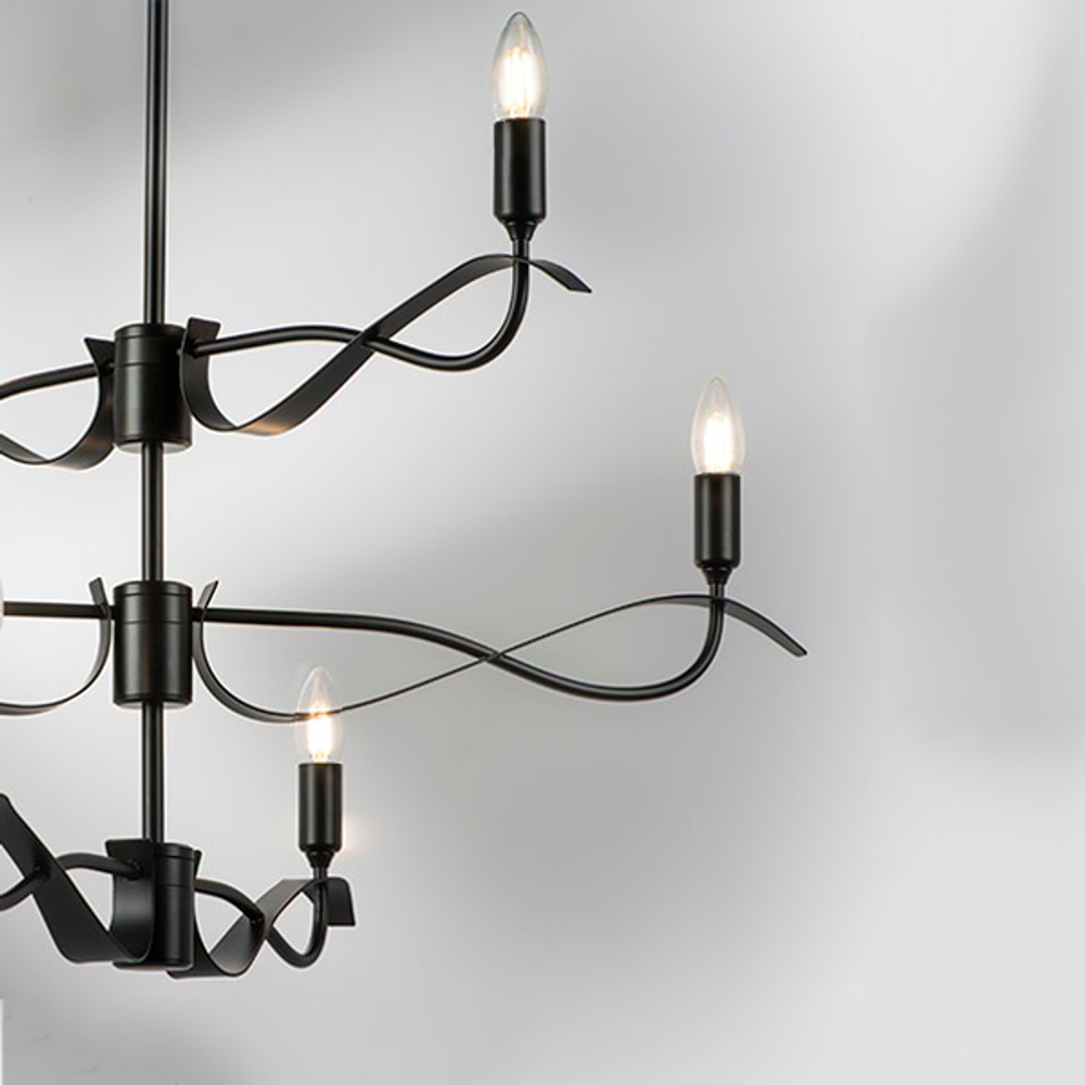 733267 Люстра RAGNO 6х40W E14 ЧЕРНЫЙ МАТОВЫЙ