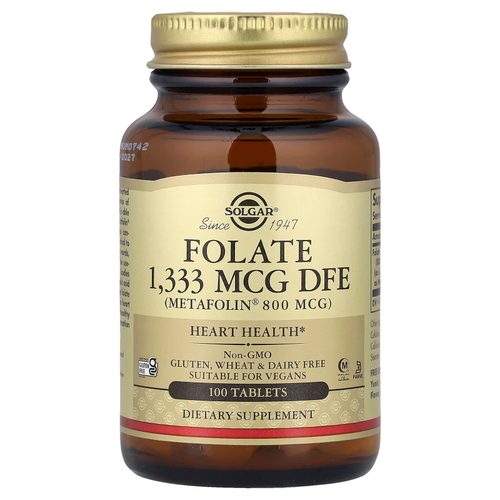 Solgar, фолат, 1333 мкг DFE, 100 таблеток