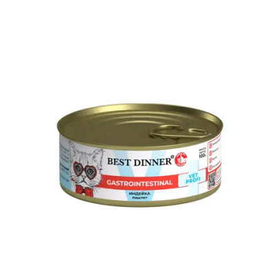 Best Dinner Exclusive Vet Profi Gastro Intestinal конс. "Индейка", д/кошек 100г паштет
