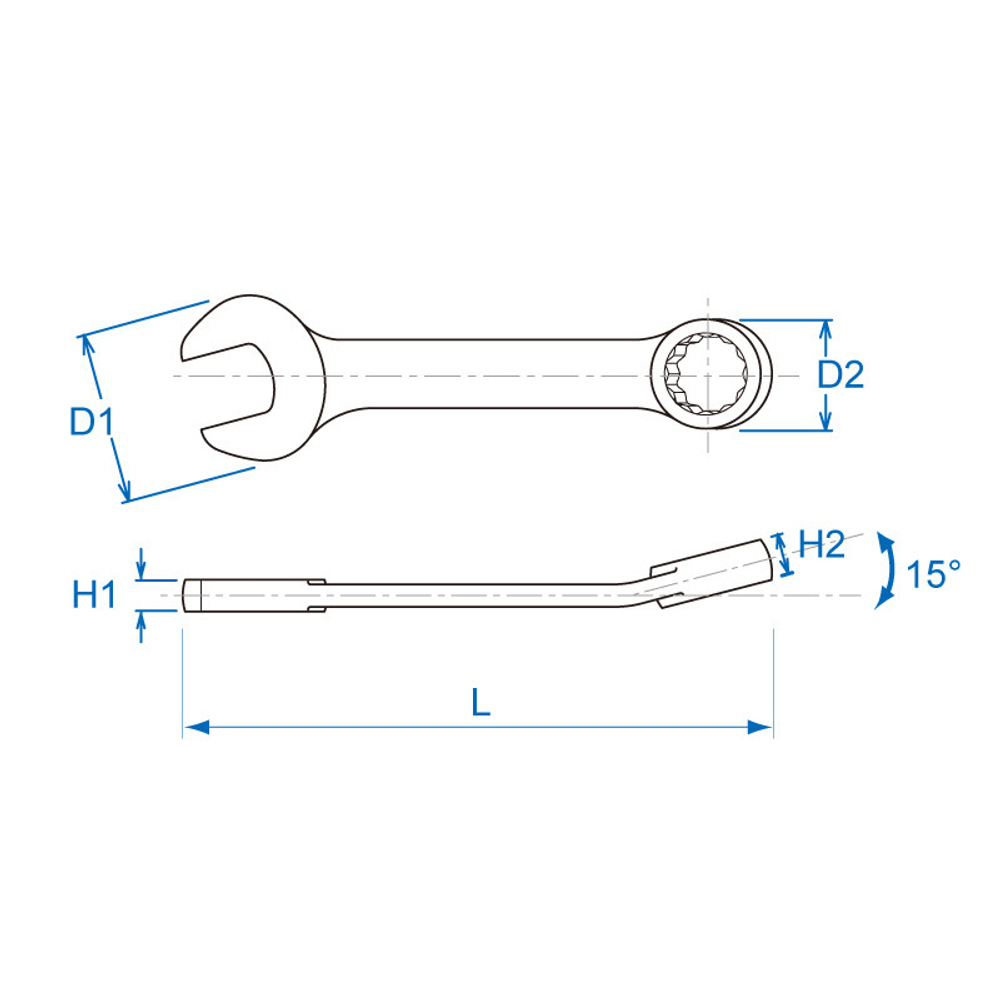 Ключ комбинированный укороченный 17 мм KING TONY 10D0-17
