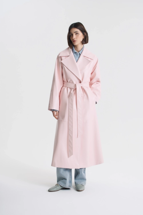 Тренч из экокожи