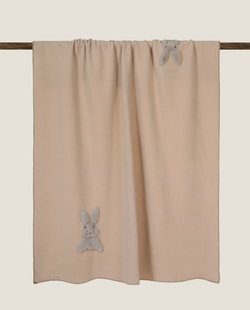 Плед детский 130x160 Frati Home Sweet Rabbit Beige бежевый с аппликацией заяц