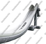 Надувная прямая плавающая горка для лодок, яхт «Драйв» с опорой, 11*2*7 м