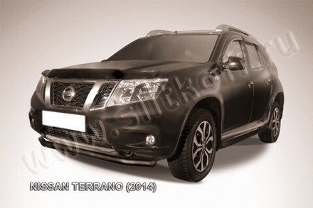 Защита переднего бампера (нержавейка) Nissan Terrano (2014-2023) d57 (черный)