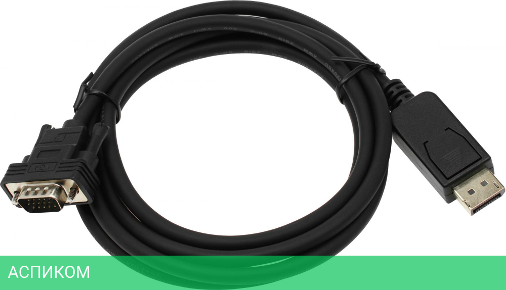 Кабель Buro v 1.1 DisplayPort (m)/VGA (m) 2м позолоченные контакты черный (BHP DPP_VGA-2)