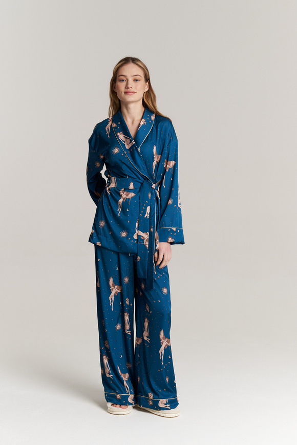 Шелковые брюки с кантом - греческий завтрак