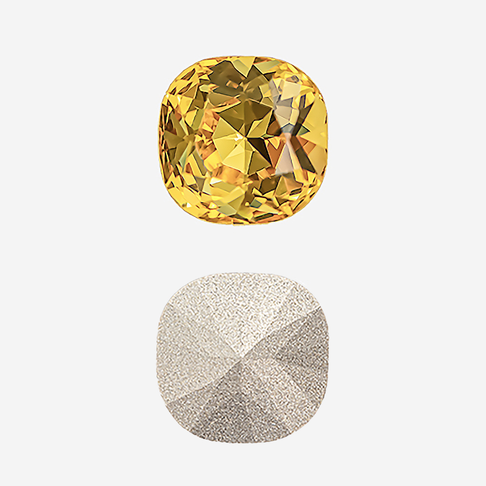 Кристалл Кушон (Сushion), оттенок "Светлый Топаз"/"Light Topaz", 12мм