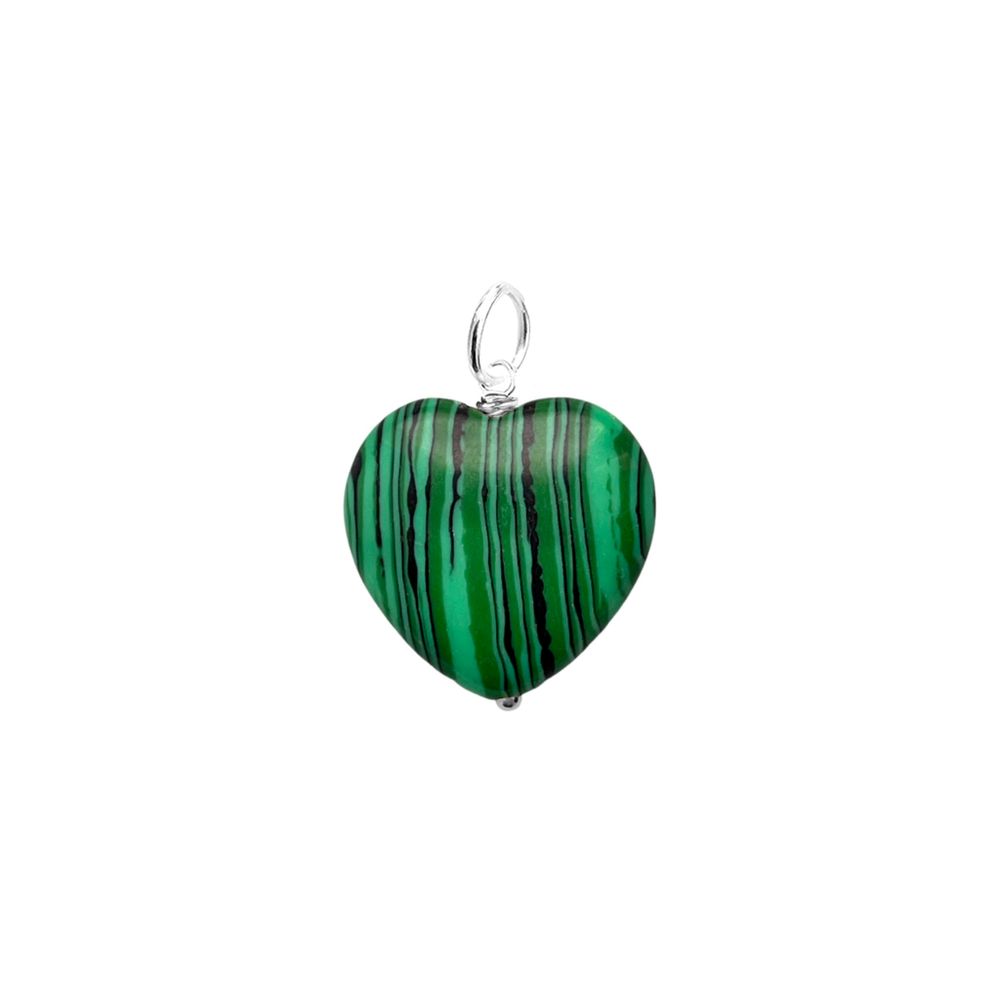 Подвеска Сердце из камня 16 мм / malachite / Подвеска Сердце из камня 16 мм / malachite /