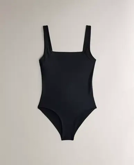 ZARA HOME КУПАЛЬНИК НА ШИРОКИХ БРЕТЕЛЯХ, ЧЕРНЫЙ