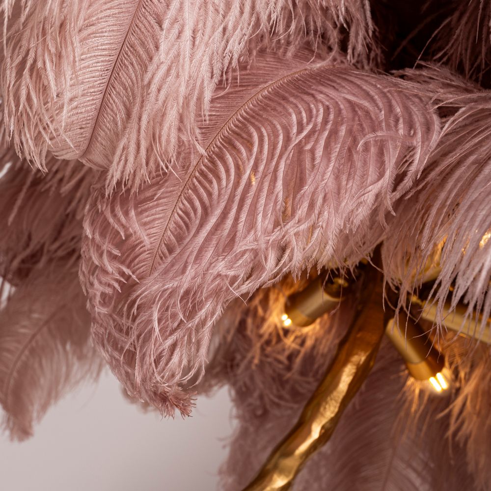 Торшер страусиные перья Feather Lamp A MODERN GRAND TOUR розовый