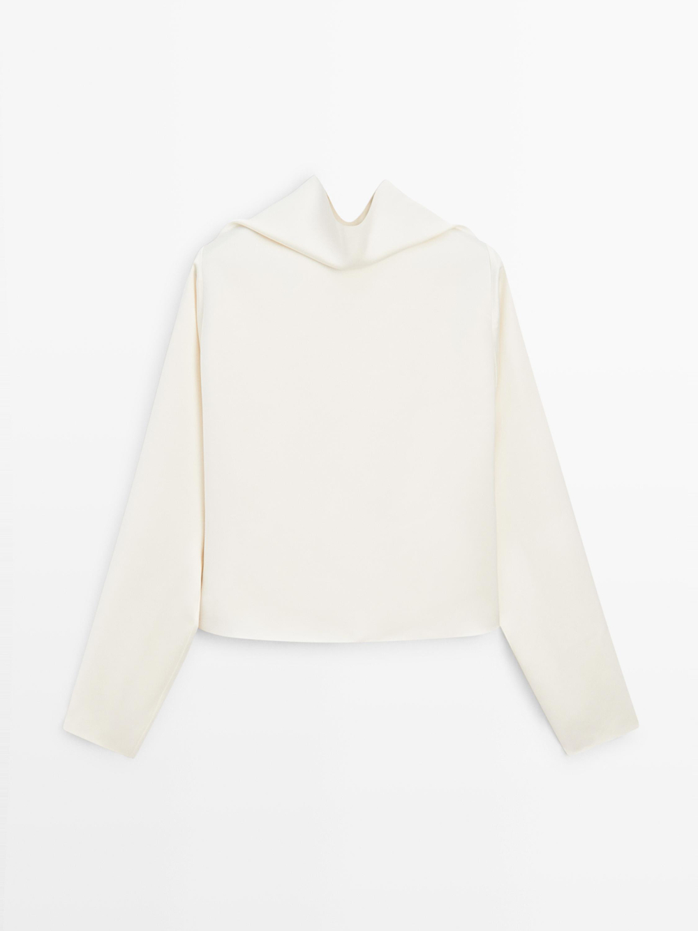 Massimo Dutti Топ свободного кроя с V-образным вырезом – STUDIO, натуральный/кремовый