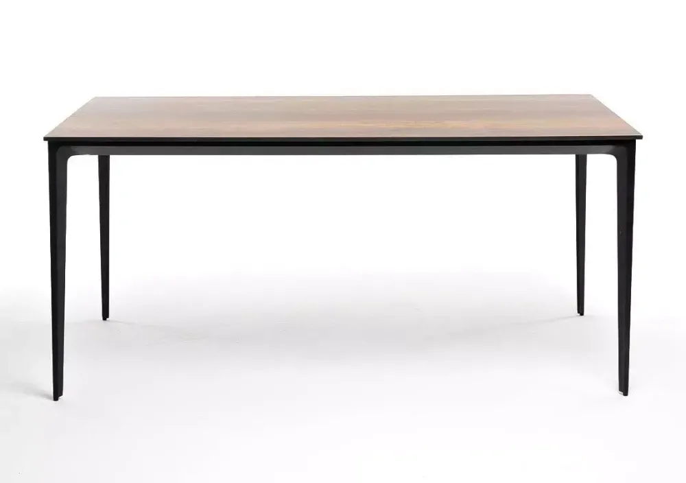 "Малага" обеденный стол из HPL 160х80см, цвет "дуб", каркас черный