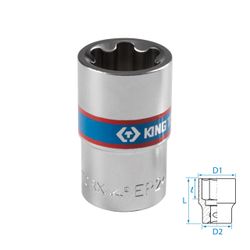 KING TONY (433E24M) Головка торцевая TORX Plus 1/2", EP24, L = 45 мм