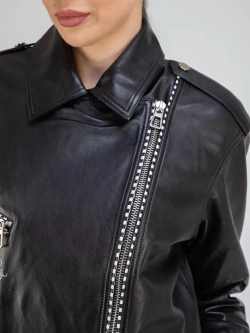 Кожаная куртка демисезонная оверсайз косуха