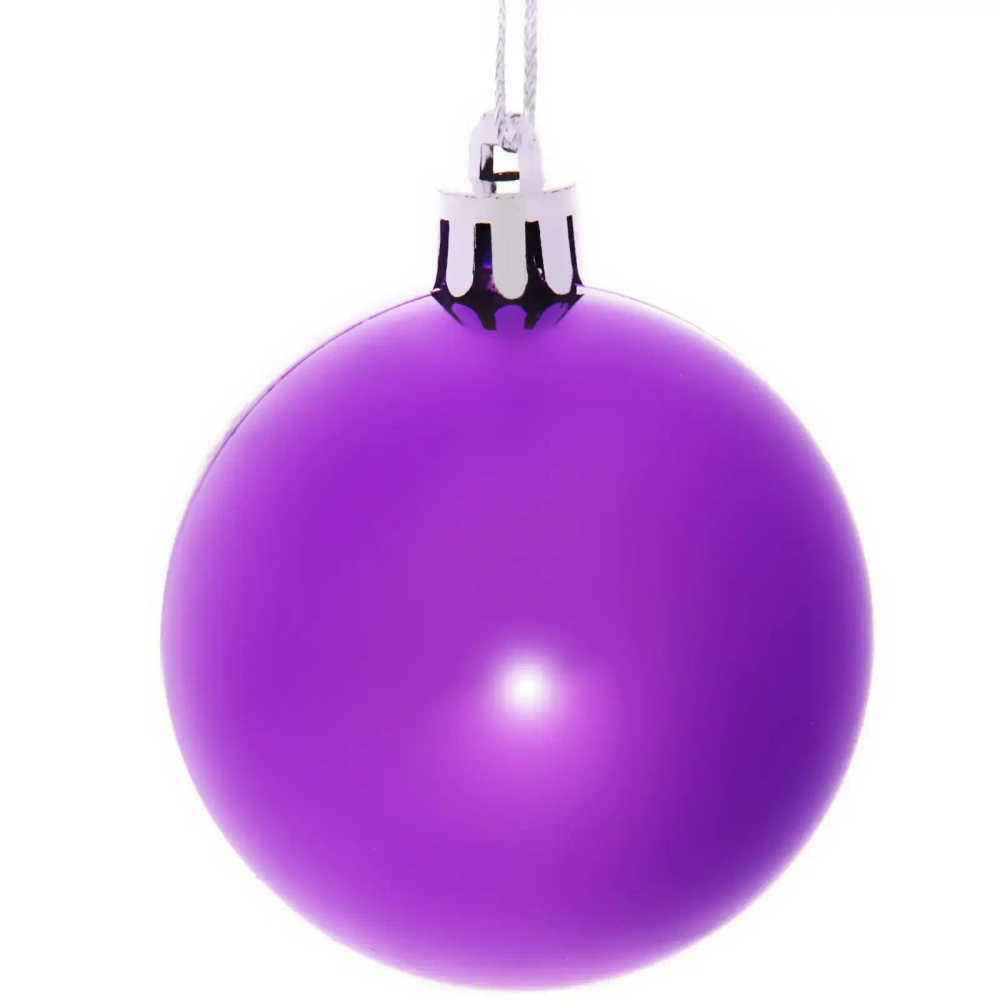 Новогодние шары 6 см (набор 24 шт) «Микс фактур», фиолетовый