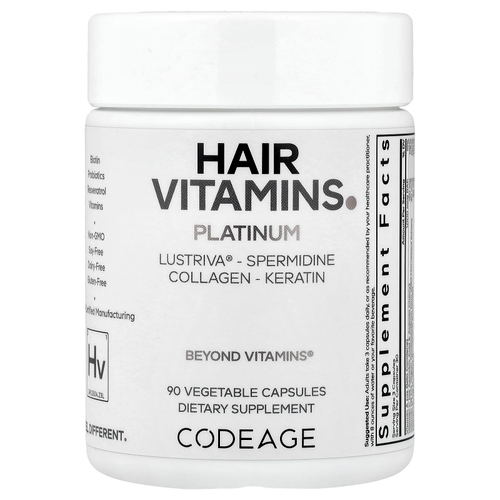 Codeage, Platinum, витамины для волос, 90 растительных капсул