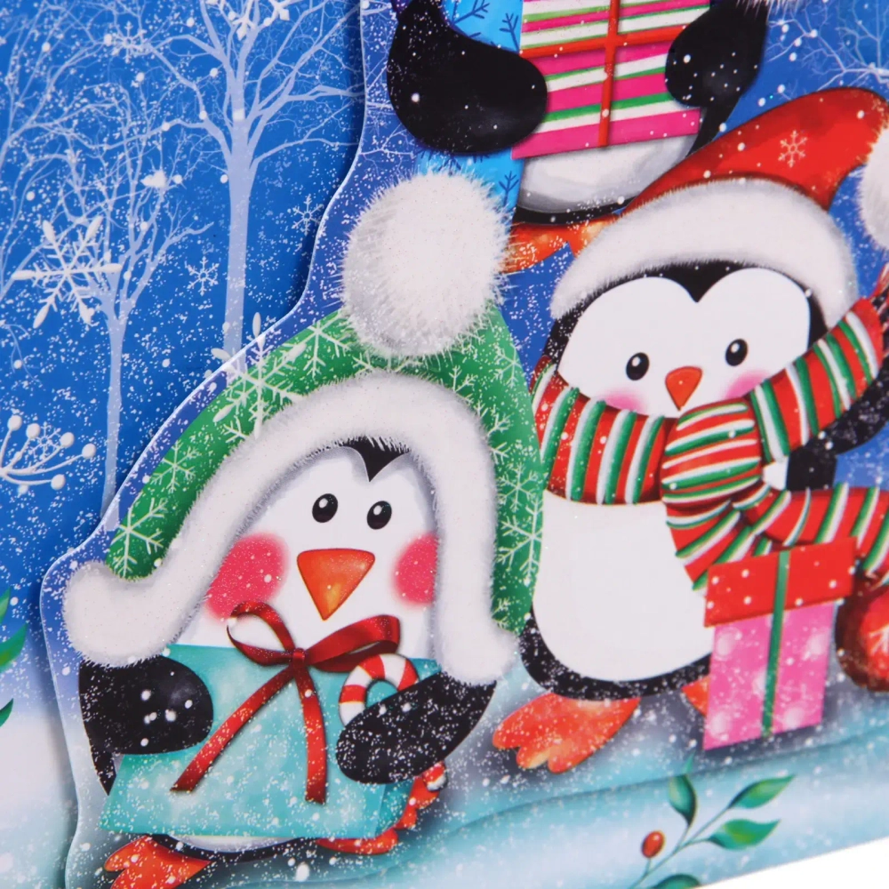 Коробка подарочная «Веселые пингвинята» 20*20*8,5 см