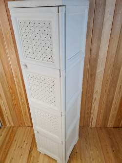 Шкаф высокий, с усиленными рёбрами жёсткости "УЮТ", 40,5х42х161,5 h, 2 дверцы. Цвет: Бежевый (Слоновая кость). Арт: Э-039-Б