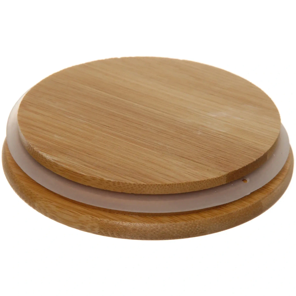 Банка для продуктов стеклянная «Хай-Тек» в наборе 3*400мл с бамбуковой крышкой 11*6см