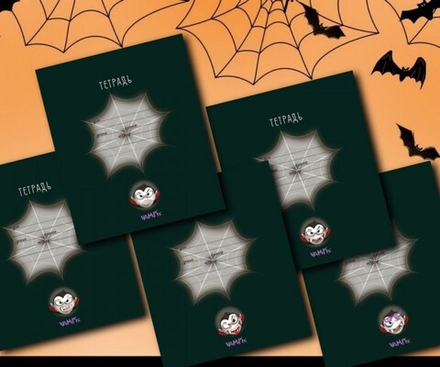 Тетрадь А5 12л лин. ПЗБМ "Вампики" УФ-лак брайль, белизна 100%