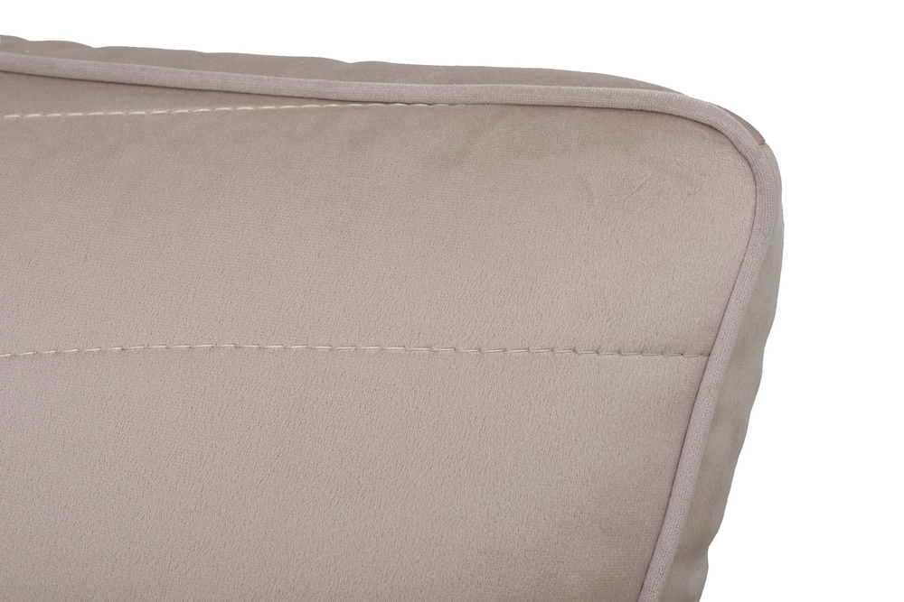 Диван велюровый трехместный Garda Decor Madrid Memory бежевый с кантом