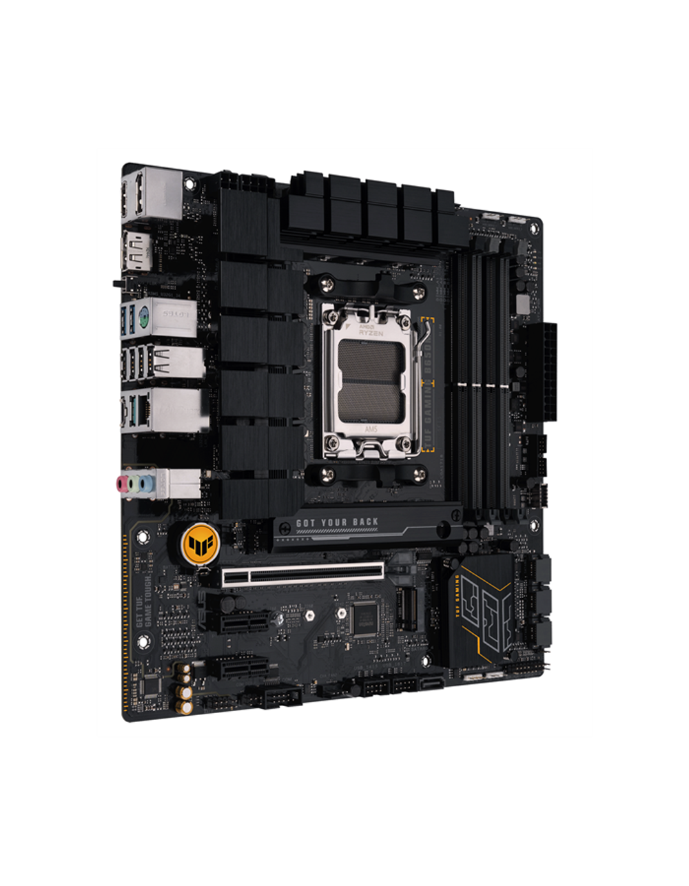 ASUS TUF GAMING B650M-E, AM5, B650, 4*DDR5, 4*SATA, 2*M.2, 3*USB 3.2, 4*USB 2.0, Type-C, 2*PCIx16, 2*PCIx1, 2*DP+HDMI, mATX; 90MB1FU0-M0EAY0