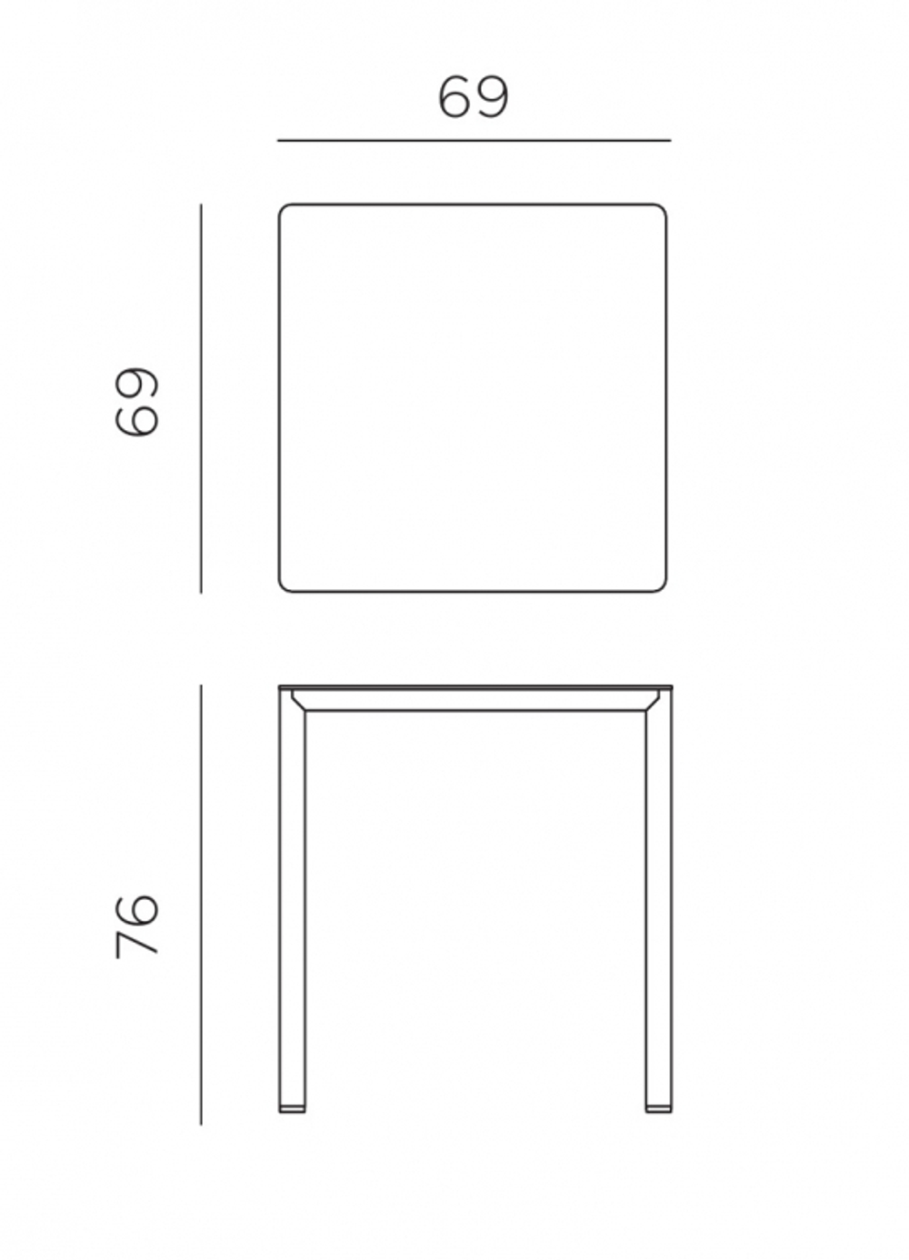 Стол обеденный ламинированный Nardi Piave 70, тортора
