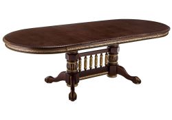 Деревянный стол Кантри 160(200-240)х107х78 орех с золотой патиной