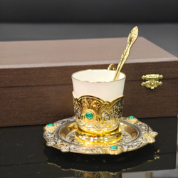 Кофейный набор Златоуст c малахитом "Утро"