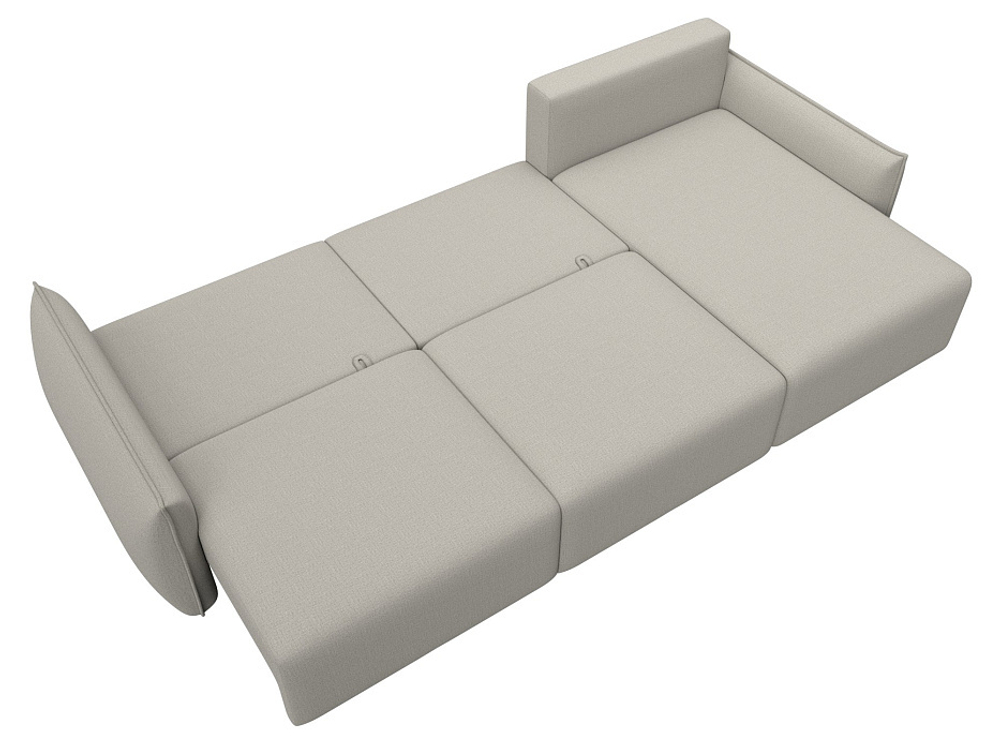 Диван угловой Лига-051 НПБ Лонг угол универсальный РОГОЖКА Амур 02 бежевый