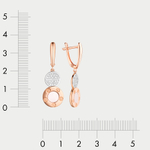 Длинные серьги женские с фианитами из розового золота 585 пробы (арт. с4586V563)