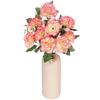 Искусственные цветы «Цветочная мелодия» Гвоздики 50см 10 цветков молочные