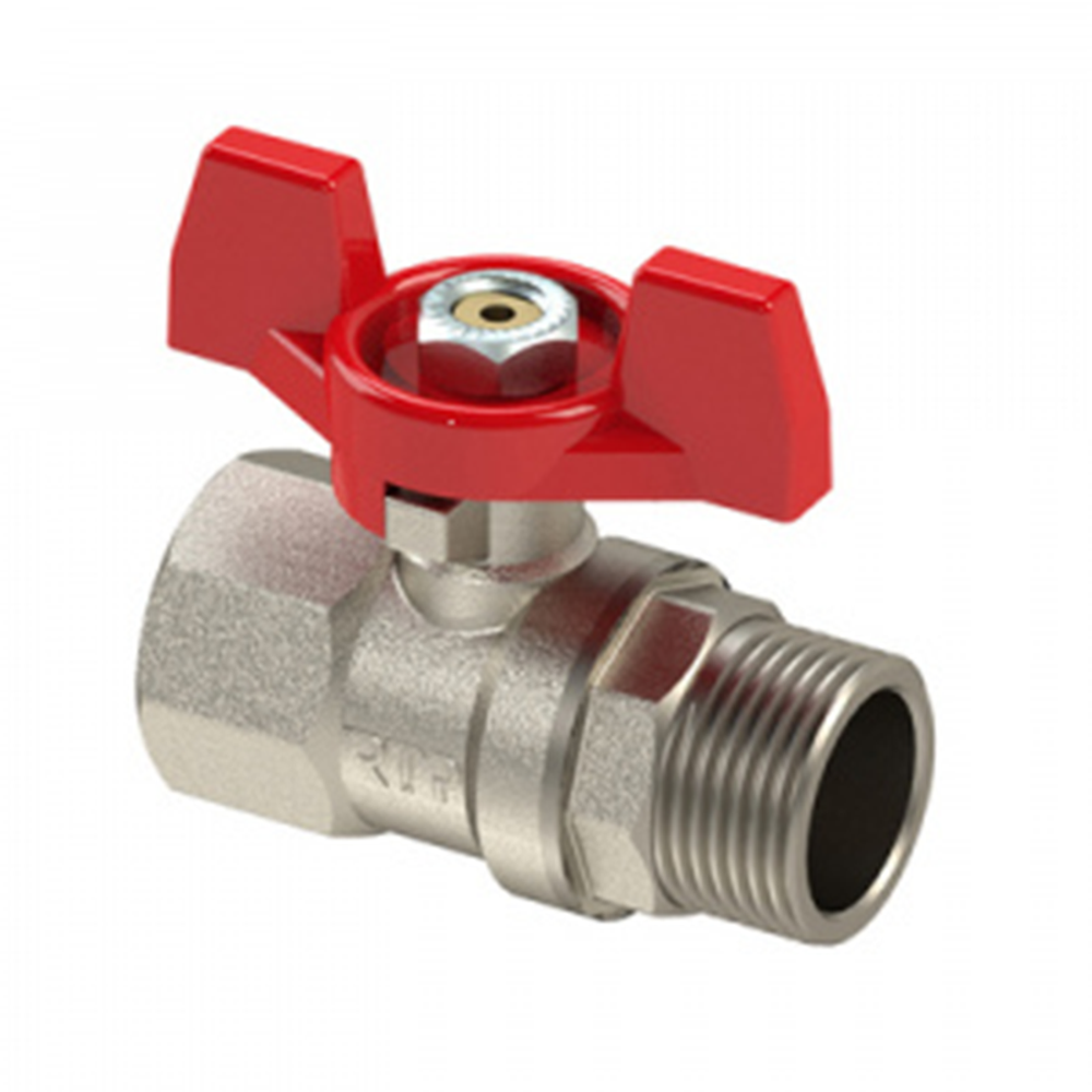 Кран шар латунный 1/2" вн/нар PN25 ручка бабочка (25822)