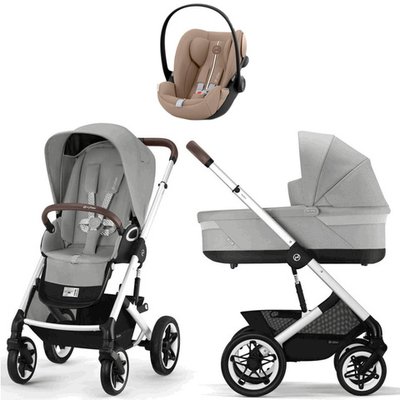 Коляска Cybex Talos S Lux SLV complete Cloud G Almond Beige Plus 3 в 1 Stone Grey с дождевиками