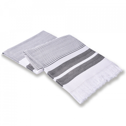 Пештемаль 100x180 L'appartement Kelsie white/dark grey белый/темно-серый