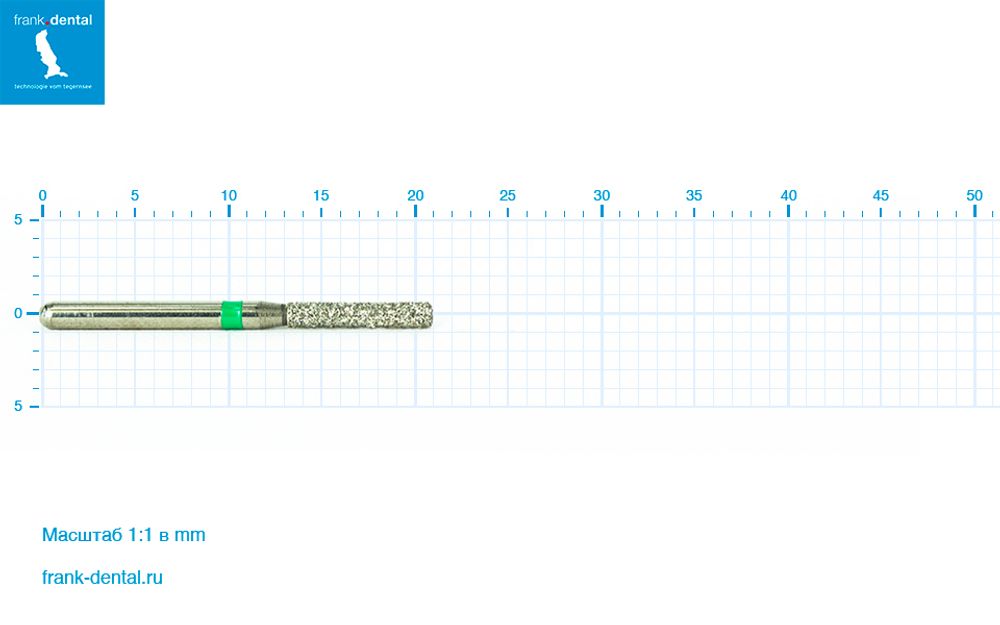 Бор алмазный зеленый  Frank Dental типа FG - D.837.014.G.FG