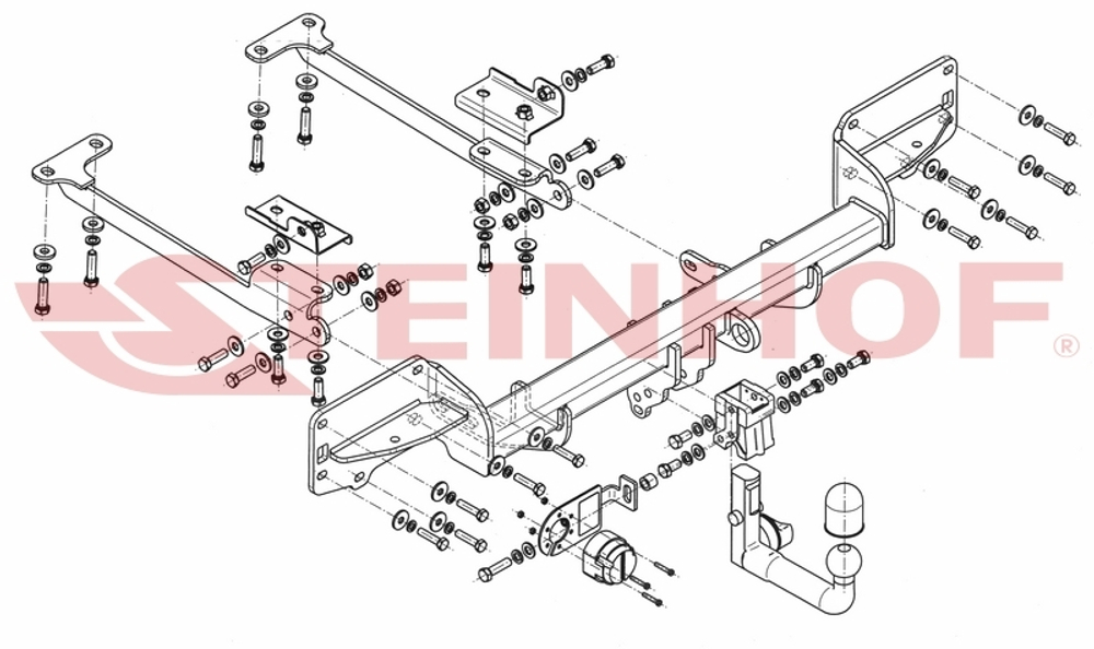 Фаркоп Steinhof L-115 для Land Rover Range Rover IV L405 2013-2022(паспорт и сертификат в комплекте)(без электрики)
