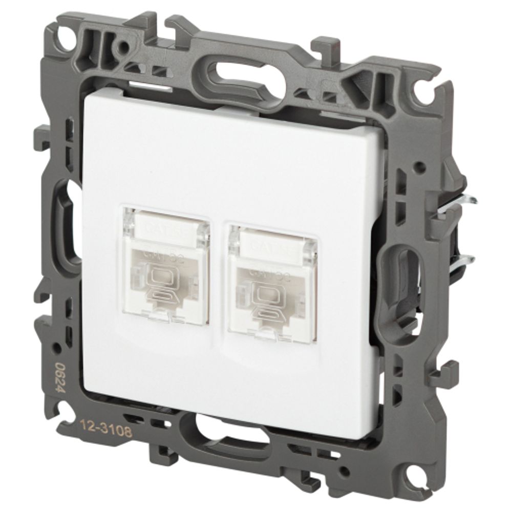 Розетка ЭРА Серия 12 12-3108-01М информационная двойная 2XRJ45, белый матовый