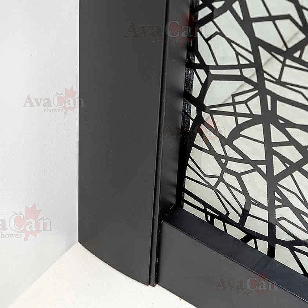 Душевой уголок AvaCan HB 120 120х120 профиль черный/стекло тонированное с рисунком