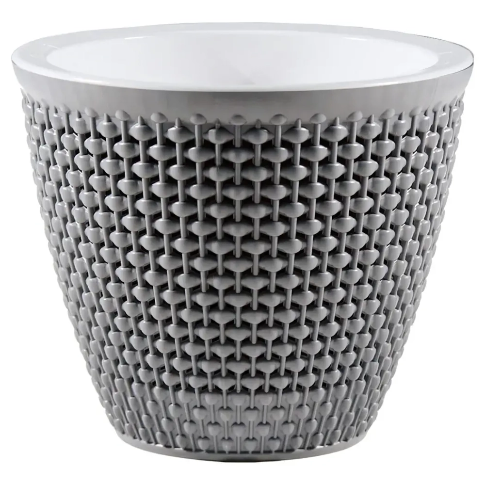 Кашпо для цветов пластиковое 1,6л d-16см «Версаль» Серый жемчуг