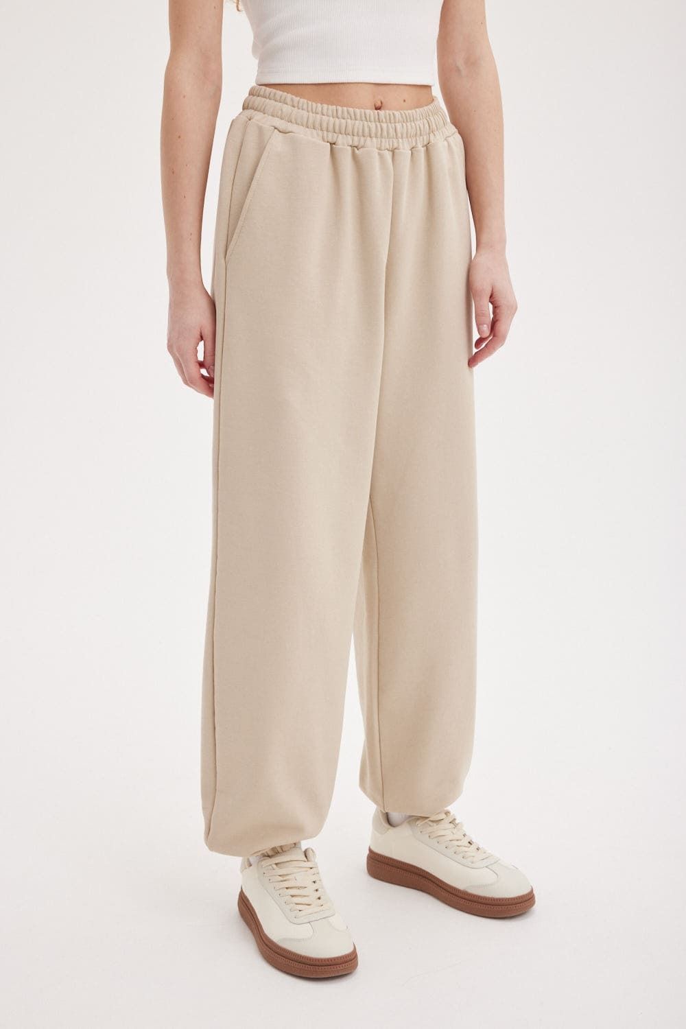 Джоггеры из 100% хлопка "Беж" женские