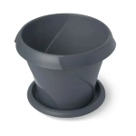 Кашпо Флориана с поддонником 0,3л Д100 серое С383СЕР