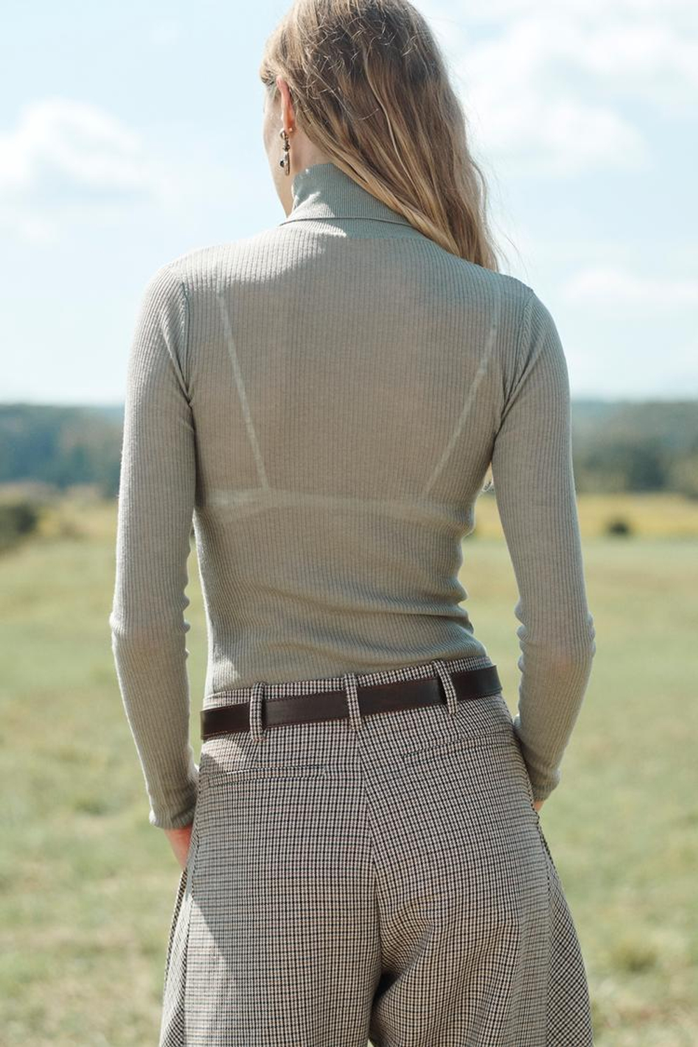 ZARA СВИТЕР С ВЫСОКИМ ВОРОТНИКОМ, СВЕТЛО-ЗЕЛЕНЫЙ