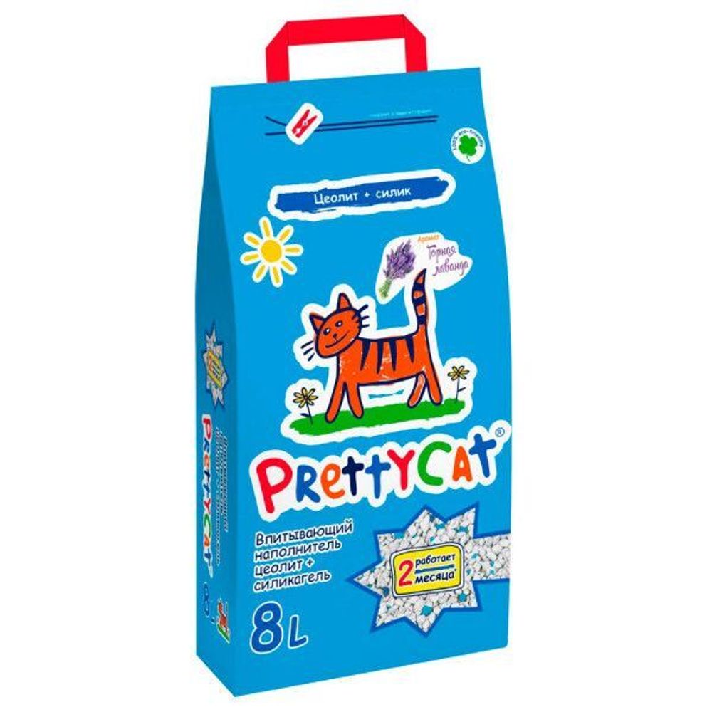 PrettyCat наполнитель впитывающий для кошачьих туалетов &quot;Naturel&quot; с лавандой 4 кг (8 л)