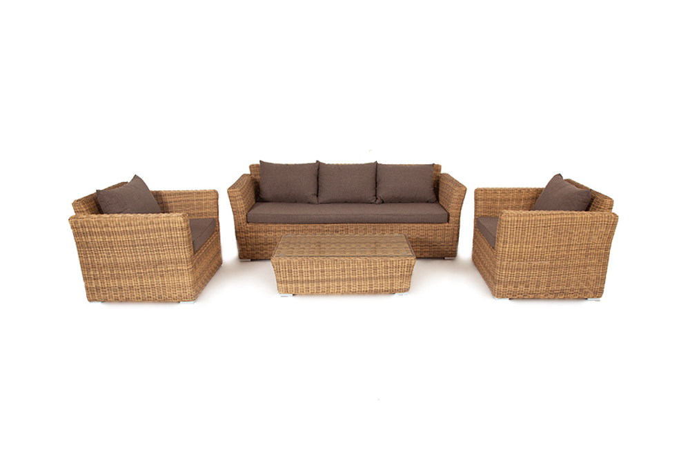 "Капучино" лаунж-зона из искусственного ротанга, цвет соломенный