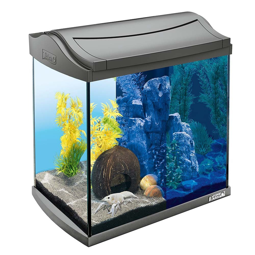 Tetra AquaArt Goldfish LED 30 л - прямоугольный аквариум с LED светом и фильтром, серый