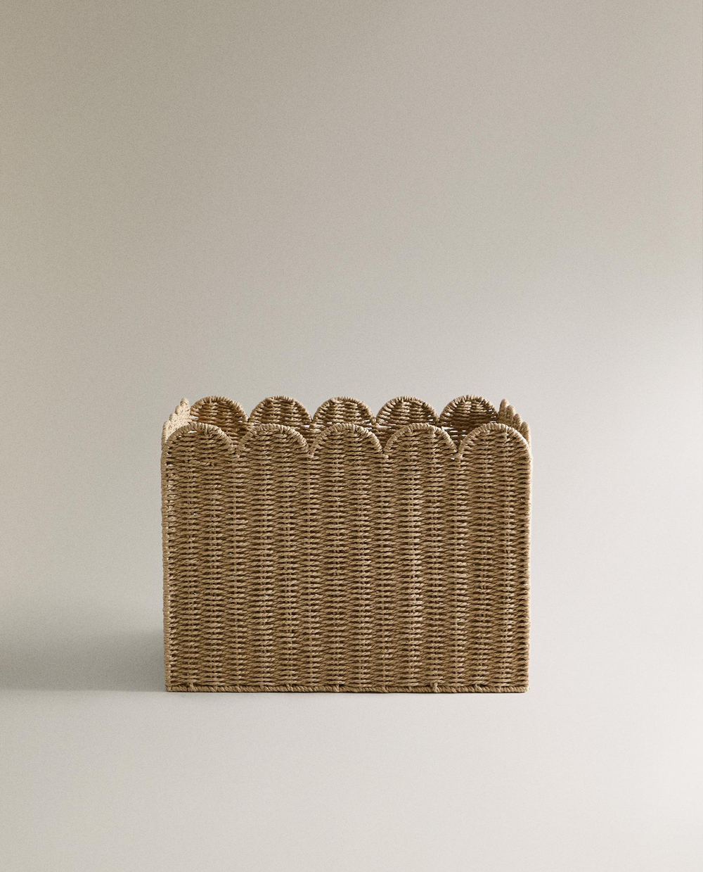 Zara Home Корзина из плетёной бумаги, цвет бежевый, 50 см
