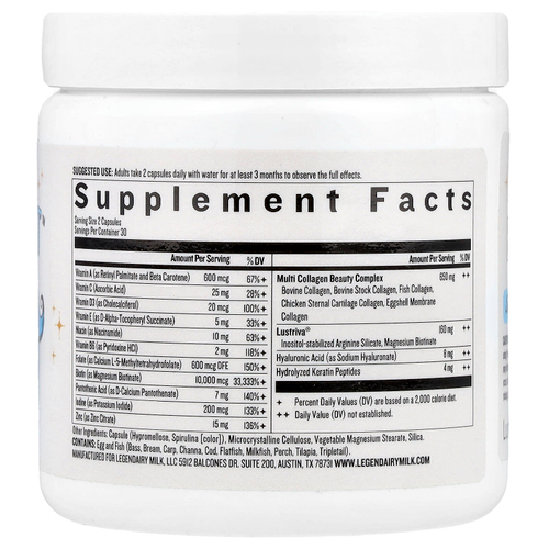 Legendairy Milk, Mane Action™, средство для здоровья волос, кожи и ногтей, 60 капсул