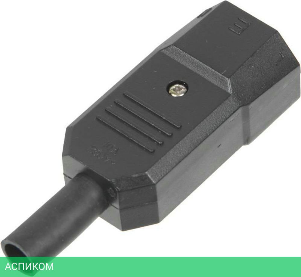 Вилка Lanmaster IEC 60320 C14 10A 250V разборная черная