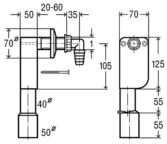 Сифон Viega 452452 скрытого монтажа для стиральной, посудомоечной машин 5635.7